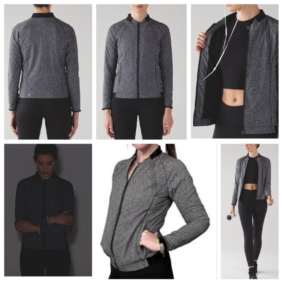 Lululemon Hit It Jacket In Frozen Fizz White Black / Black Size 6 Like New - Picture 6 of 17